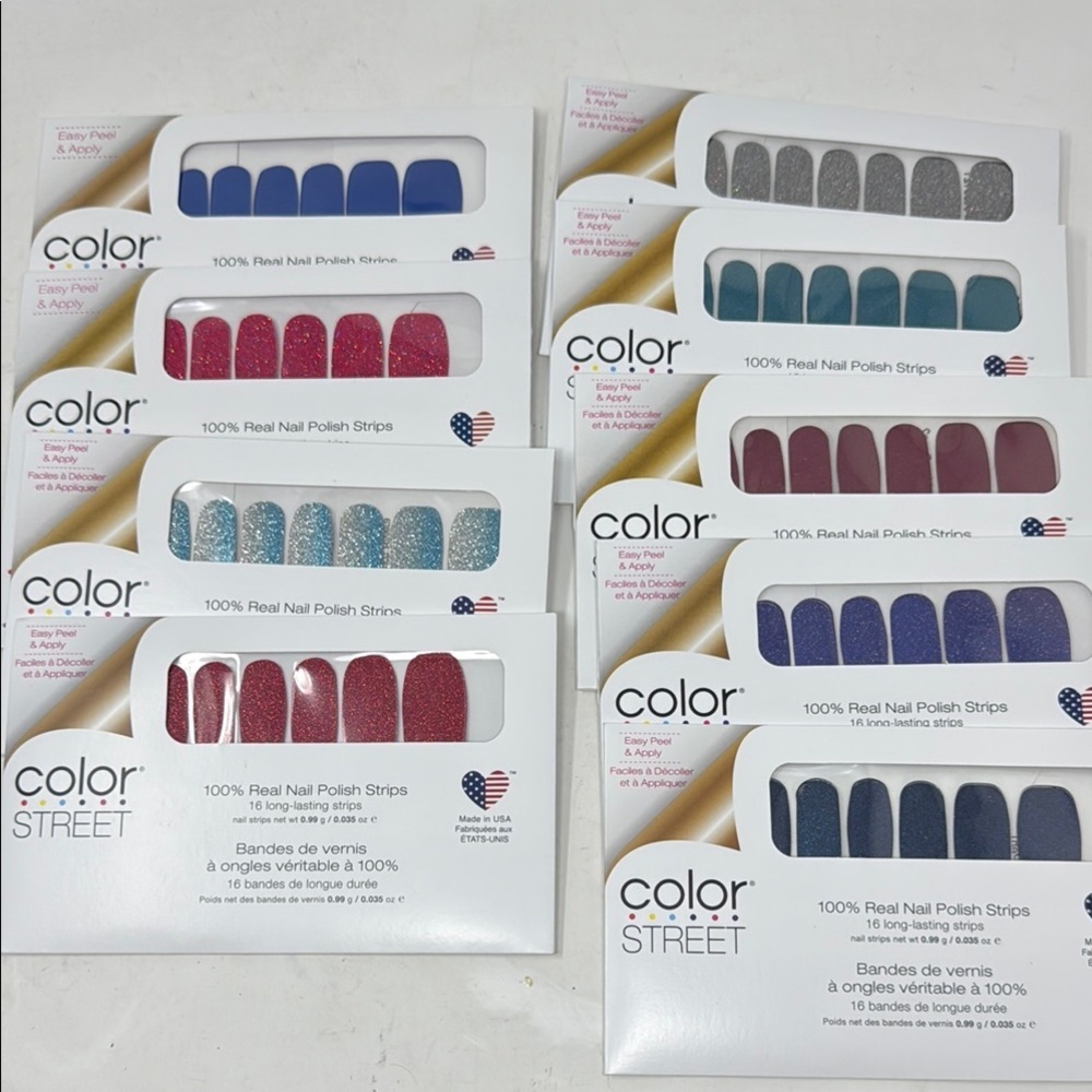 9 packs Color Street Nail Polish Strips new